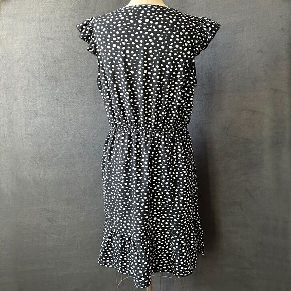 FSL Apparel Polka Dot Dress Sleeveless V-Neck Elastic Waist - Women's Size L - Picture 8 of 14